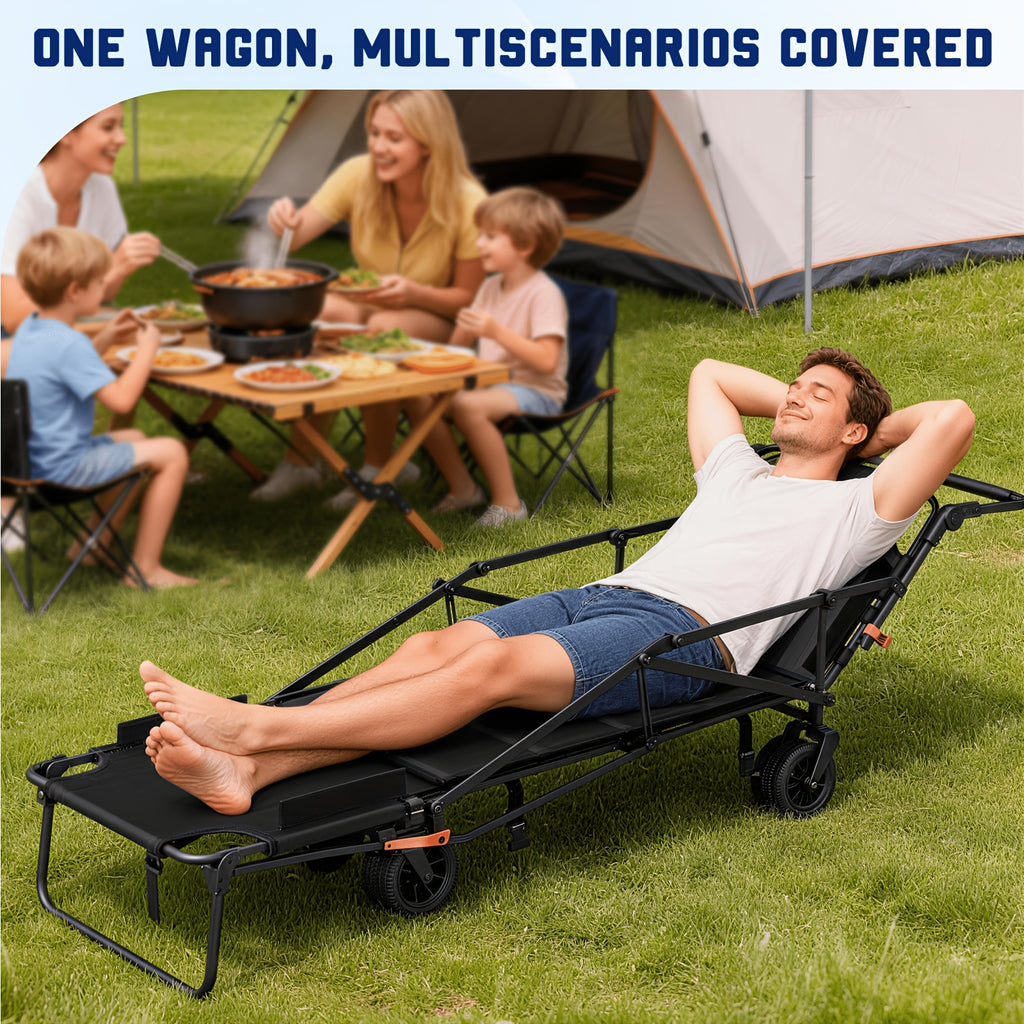 Heavy-Duty 2-in-1 Folding Wagon Cart – All-Terrain & Large Capacity