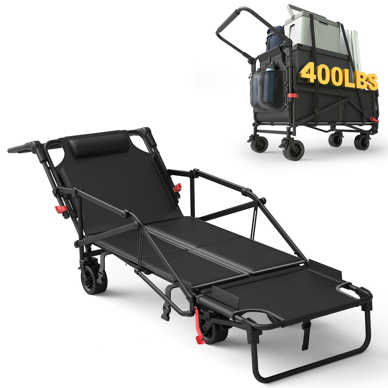 Heavy-Duty 2-in-1 Folding Wagon Cart – All-Terrain & Large Capacity