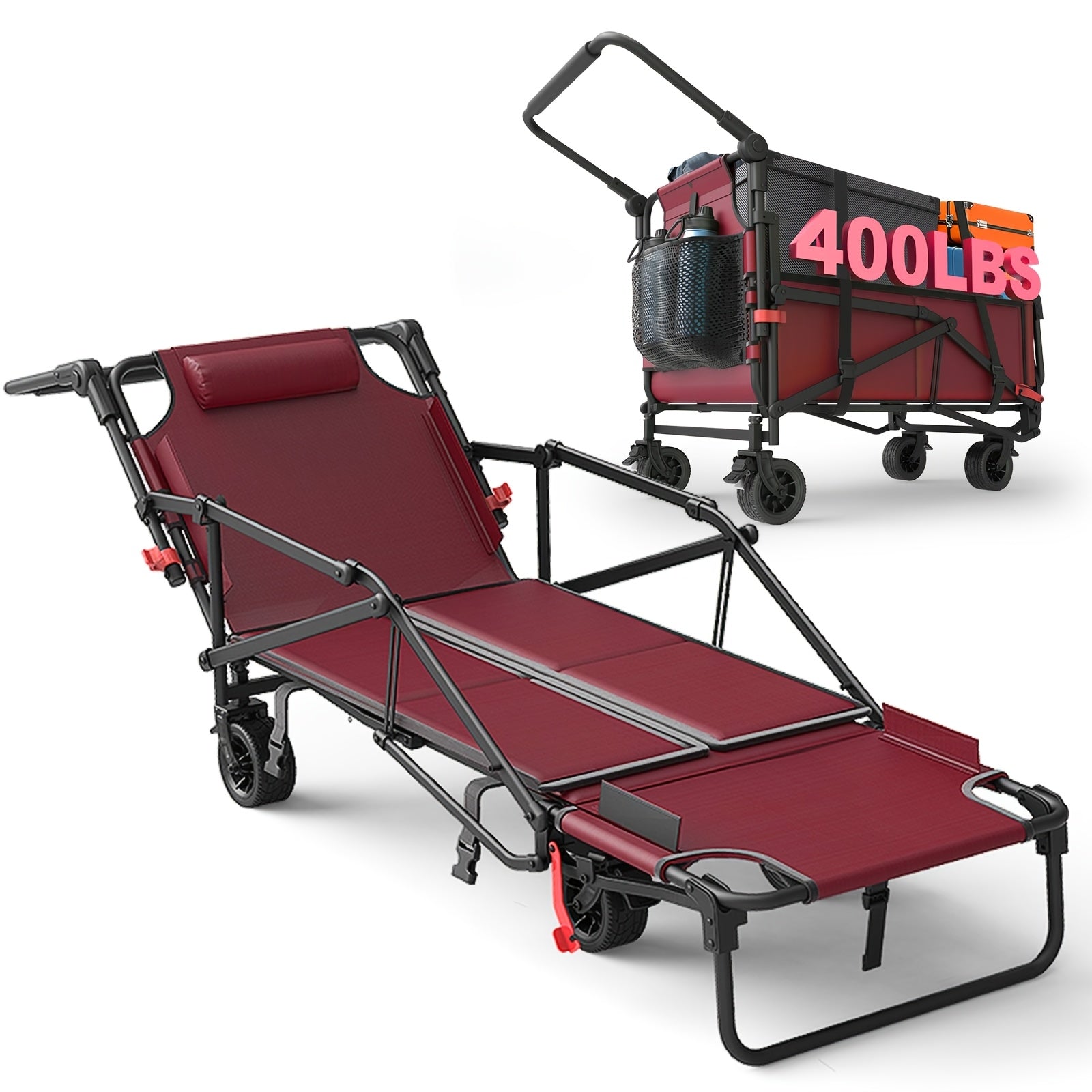 Heavy-Duty 2-in-1 Folding Wagon Cart – All-Terrain & Large Capacity