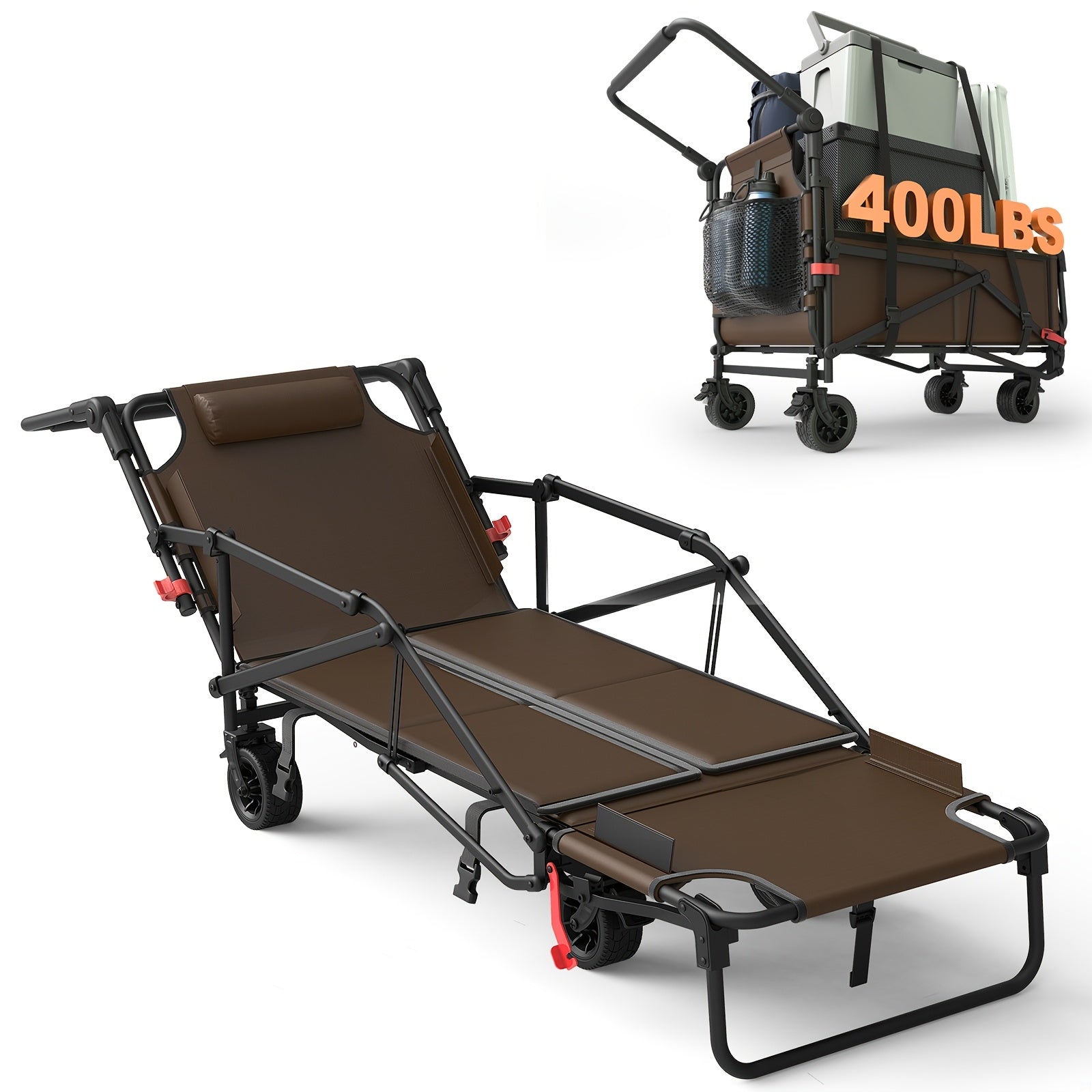 Heavy-Duty 2-in-1 Folding Wagon Cart – All-Terrain & Large Capacity