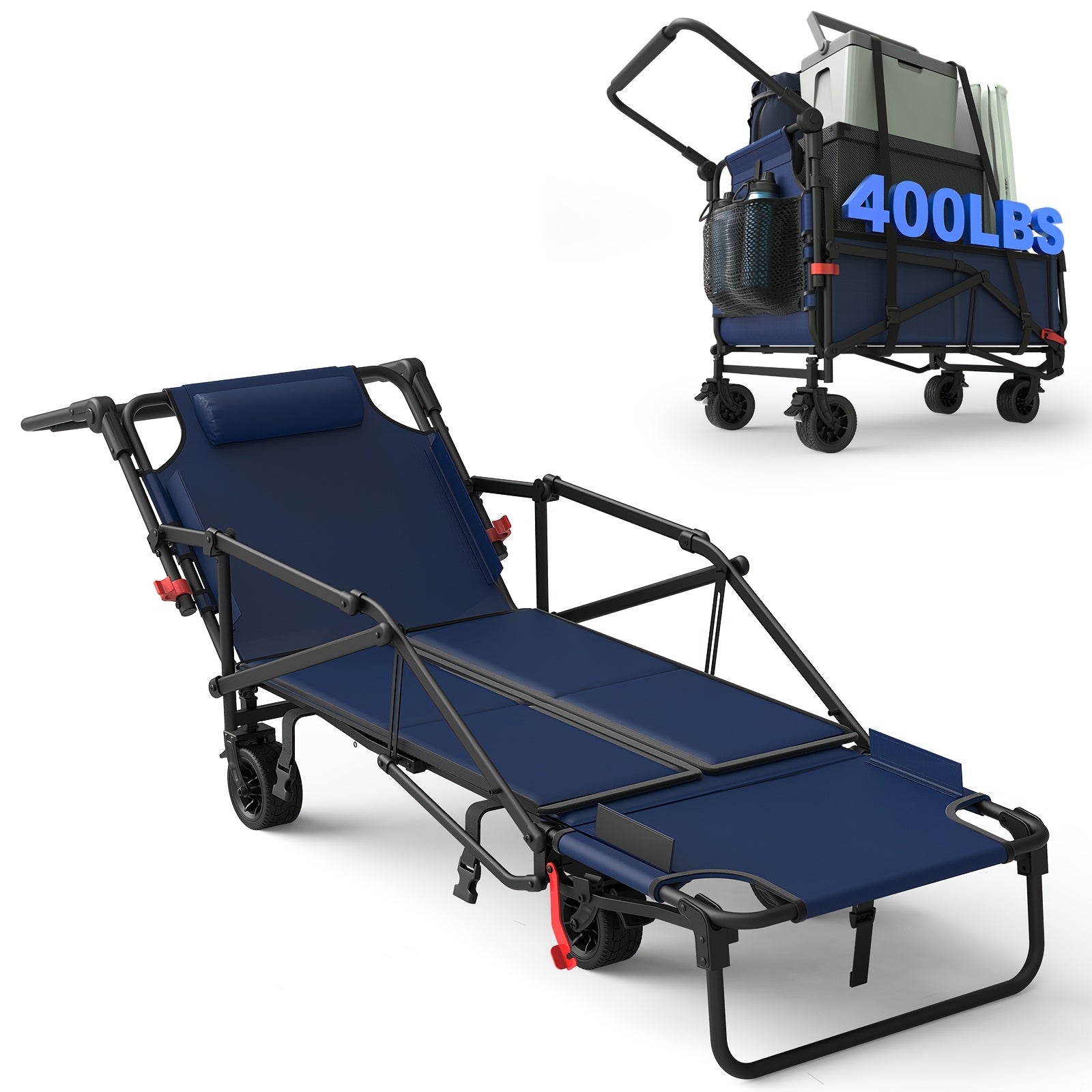 Heavy-Duty 2-in-1 Folding Wagon Cart – All-Terrain & Large Capacity