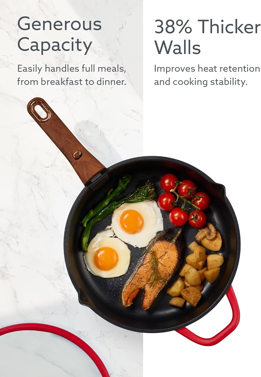 20-Piece Titanium Nonstick Cookware Set – Detachable Handle, Space-Saving Design