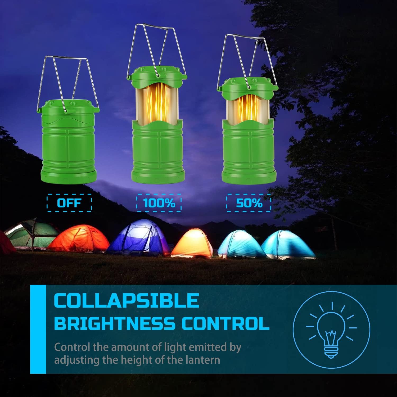 4-Pack LED Camping Lanterns – Collapsible, Portable Emergency Lights
