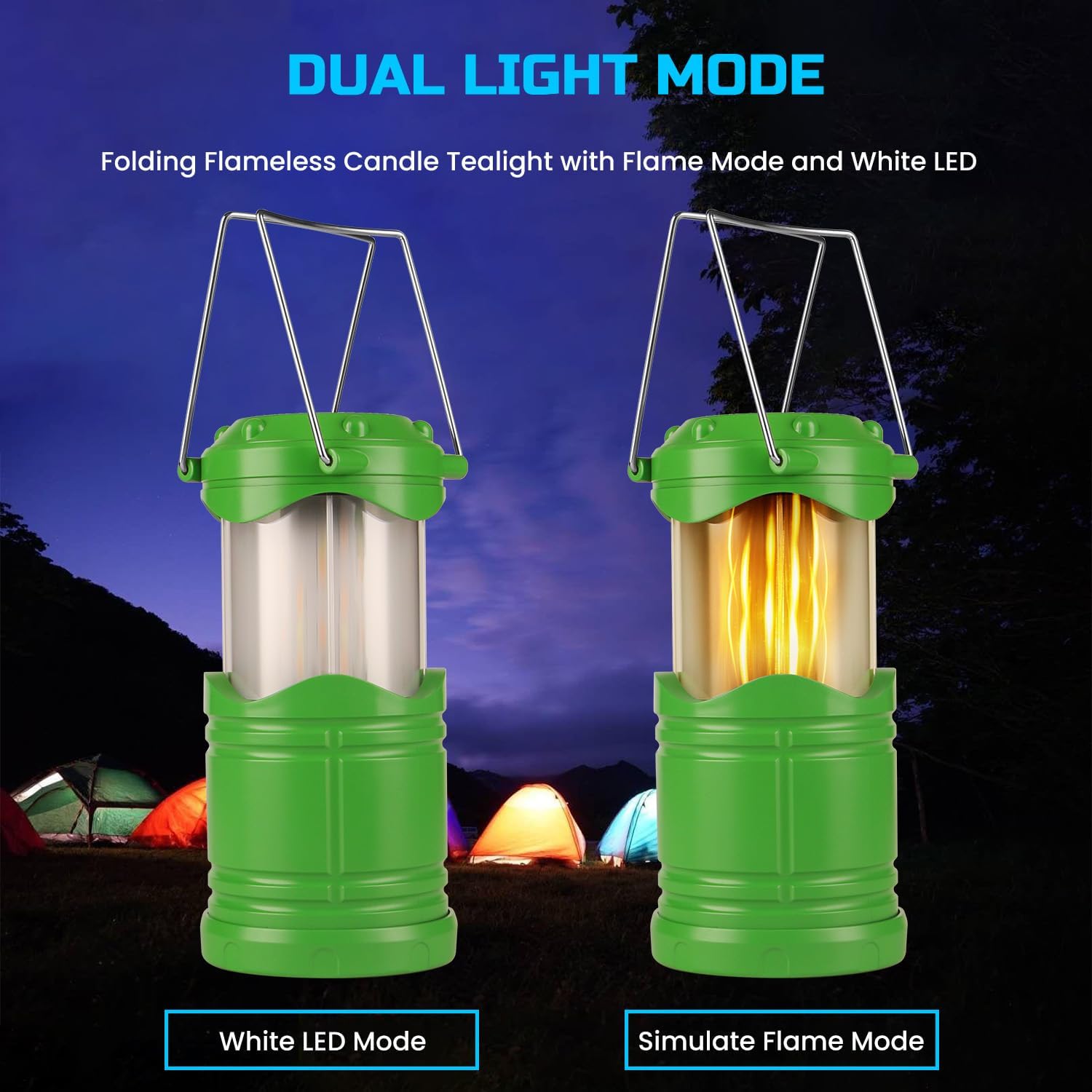 4-Pack LED Camping Lanterns – Collapsible, Portable Emergency Lights